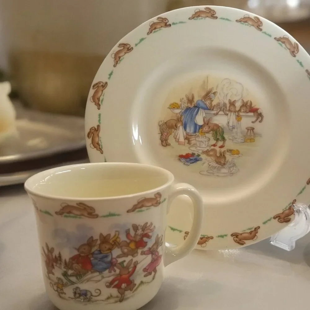 Bunnykins Children’s 3-Pcs Dish Set Bone China Royal Doulton England Collectable - Picture 2 of 16